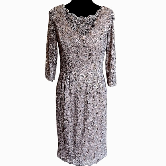 ALEX EVENINGS ELEGANT 3/4 SLEEVE SHEATH DRESS SZ 6 NWTS - Picture 14 of 15